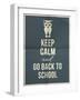 Keep Calm and Back to School Design Typographic Quote with Owl-ONiONAstudio-Framed Art Print