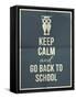 Keep Calm and Back to School Design Typographic Quote with Owl-ONiONAstudio-Framed Stretched Canvas
