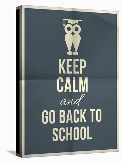 Keep Calm and Back to School Design Typographic Quote with Owl-ONiONAstudio-Stretched Canvas