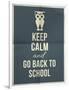 Keep Calm and Back to School Design Typographic Quote with Owl-ONiONAstudio-Framed Art Print