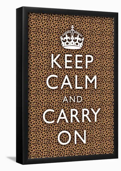 Keep Calm and Carry On Cheetah Print Poster-null-Framed Poster