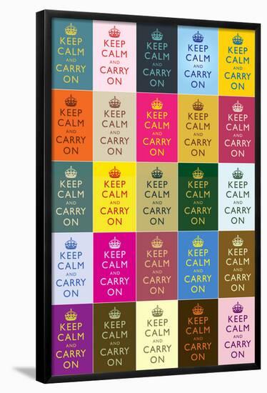 Keep Calm and Carry On Colorful Collage Poster-null-Framed Poster