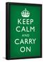 Keep Calm and Carry On, Faded Green-null-Framed Poster