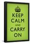 Keep Calm and Carry On, Faded Medium Green-null-Framed Poster