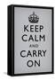 Keep Calm and Carry On, Grey-null-Framed Stretched Canvas