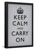 Keep Calm and Carry On, Grey-null-Framed Poster