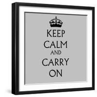 Keep Calm and Carry on Grey-null-Framed Art Print