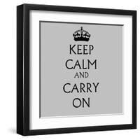 Keep Calm and Carry on Grey-null-Framed Art Print