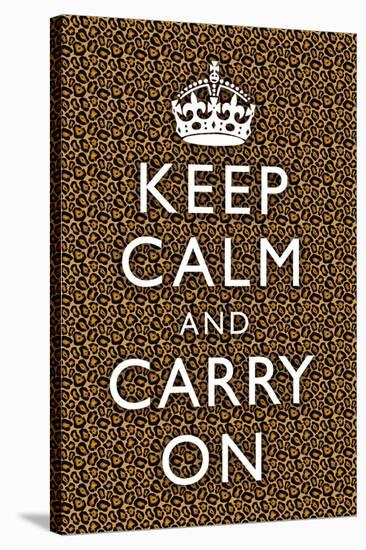 Keep Calm and Carry On Leopard Print Poster-null-Stretched Canvas