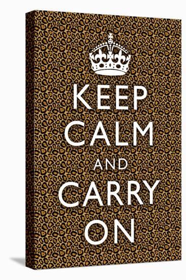 Keep Calm and Carry On Leopard-null-Stretched Canvas