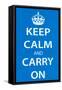 Keep Calm and Carry On, Light Blue-null-Framed Stretched Canvas