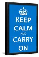 Keep Calm and Carry On, Light Blue-null-Framed Poster