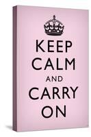 Keep Calm and Carry On, Light Pink-null-Stretched Canvas