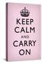 Keep Calm and Carry On, Light Pink-null-Stretched Canvas