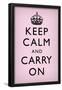 Keep Calm and Carry On, Light Pink-null-Framed Poster