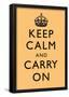 Keep Calm and Carry On (Motivational, Beige) Art Poster Print-null-Framed Poster