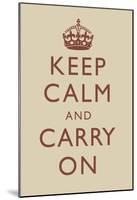Keep Calm and Carry On Motivational Beige Art Print Poster-null-Mounted Poster