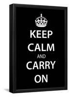 Keep Calm and Carry On (Motivational, Black) Art Poster Print-null-Framed Poster