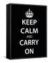 Keep Calm and Carry On (Motivational, Black) Art Poster Print-null-Framed Stretched Canvas