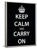 Keep Calm and Carry On (Motivational, Black) Art Poster Print-null-Framed Poster