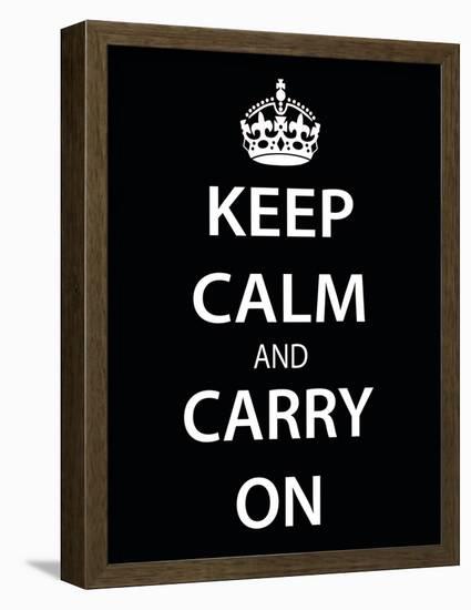 Keep Calm and Carry On (Motivational, Black) Art Poster Print-null-Framed Poster