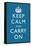 Keep Calm and Carry On Motivational Blue Pattern Art Print Poster-null-Framed Stretched Canvas