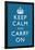 Keep Calm and Carry On Motivational Blue Pattern Art Print Poster-null-Framed Poster