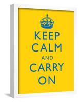 Keep Calm and Carry on Motivational Bright Yellow Art Print Poster-null-Framed Poster