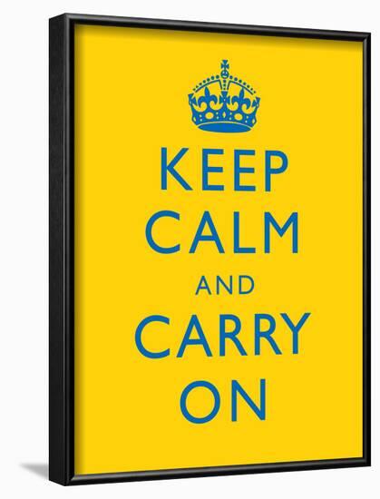 Keep Calm and Carry on Motivational Bright Yellow Art Print Poster-null-Framed Poster