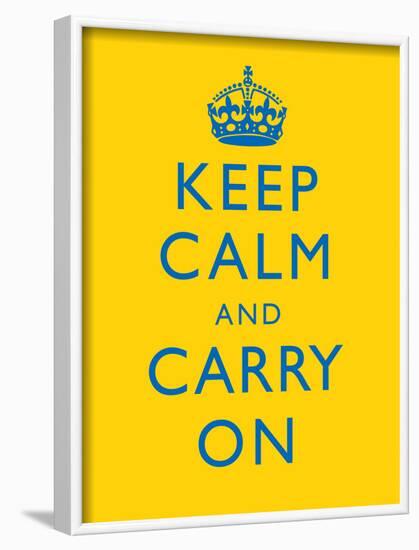 Keep Calm and Carry on Motivational Bright Yellow Art Print Poster-null-Framed Poster