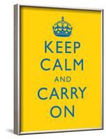 Keep Calm and Carry on Motivational Bright Yellow Art Print Poster-null-Framed Poster