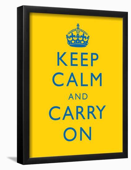 Keep Calm and Carry on Motivational Bright Yellow Art Print Poster-null-Framed Poster