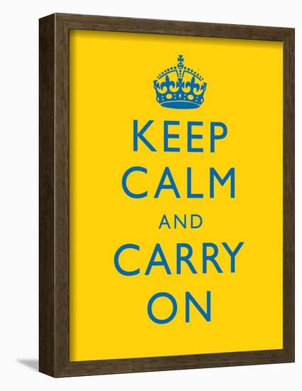 Keep Calm and Carry on Motivational Bright Yellow Art Print Poster-null-Framed Poster