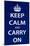 Keep Calm and Carry On (Motivational, Dark Blue) Art Poster Print-null-Mounted Poster