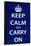 Keep Calm and Carry On (Motivational, Dark Blue) Art Poster Print-null-Framed Poster