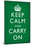 Keep Calm and Carry On (Motivational, Faded Green) Art Poster Print-null-Mounted Poster