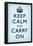 Keep Calm and Carry On (Motivational, Faded Light Blue) Art Poster Print-null-Framed Poster