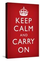 Keep Calm and Carry On (Motivational, Faded Red) Art Poster Print-null-Stretched Canvas