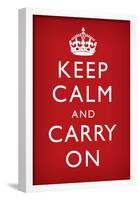 Keep Calm and Carry On (Motivational, Faded Red) Art Poster Print-null-Framed Poster