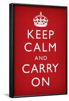 Keep Calm and Carry On (Motivational, Faded Red) Art Poster Print-null-Framed Poster