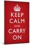 Keep Calm and Carry On (Motivational, Faded Red) Art Poster Print-null-Mounted Poster
