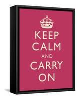 Keep Calm and Carry On Motivational Fuchsia Art Print Poster-null-Framed Stretched Canvas