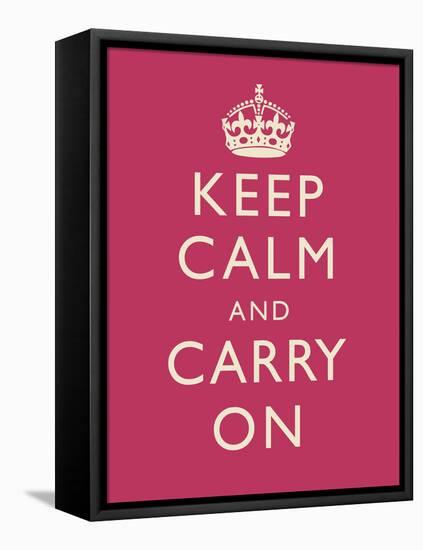Keep Calm and Carry On Motivational Fuchsia Art Print Poster-null-Framed Stretched Canvas