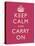Keep Calm and Carry On Motivational Fuchsia Art Print Poster-null-Stretched Canvas