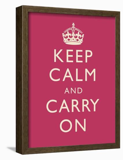 Keep Calm and Carry On Motivational Fuchsia Art Print Poster-null-Framed Poster