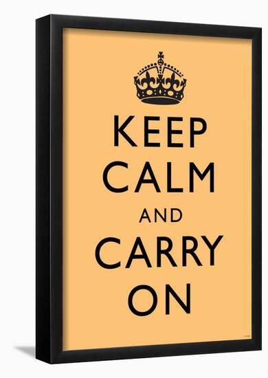 Keep Calm and Carry On (Motivational, Gold) Art Poster Print-null-Framed Poster