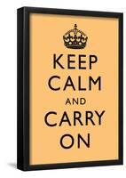 Keep Calm and Carry On (Motivational, Gold) Art Poster Print-null-Framed Poster