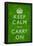 Keep Calm and Carry On (Motivational, Green, Wrinkled) Art Poster Print-null-Framed Poster