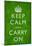 Keep Calm and Carry On (Motivational, Green, Wrinkled) Art Poster Print-null-Mounted Poster