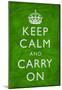 Keep Calm and Carry On (Motivational, Green, Wrinkled) Art Poster Print-null-Mounted Poster